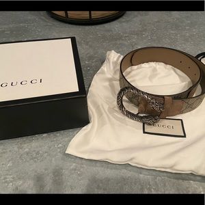 Gucci Dionysus Cloth Belt in Beige